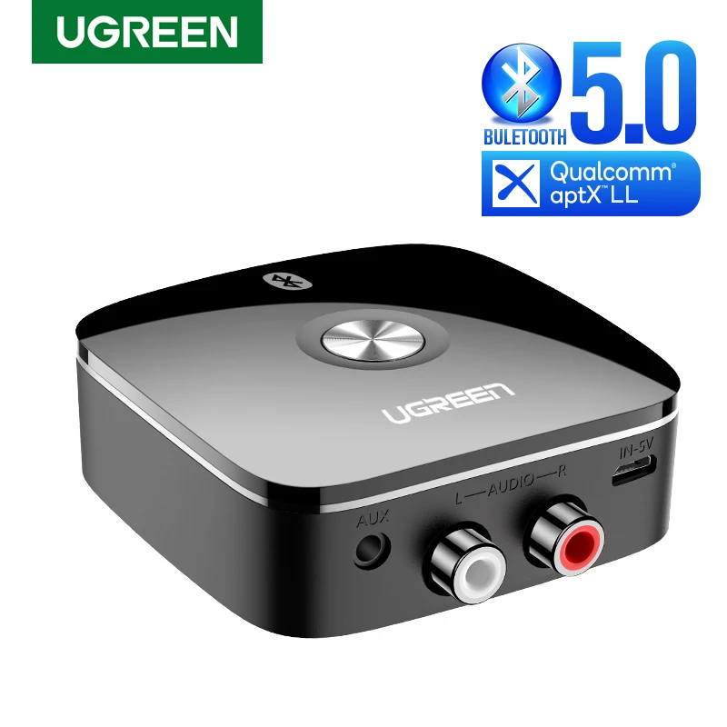 Música em Casa Streaming de Som 5.0 sem Fio Ugreen Bluetooth Receptor Auido Música 3.5mm Rca Aptx ll Baixa Latência 2rca Adaptador