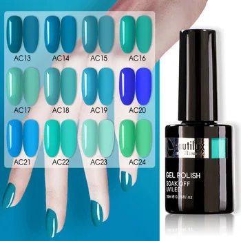 

Beautilux Gel Nail Polish Cyan Green Blue Sea Water Color Soak Off UV LED Gels Lacquer Semi Permanent Nails Varnish AC13~24 10ml