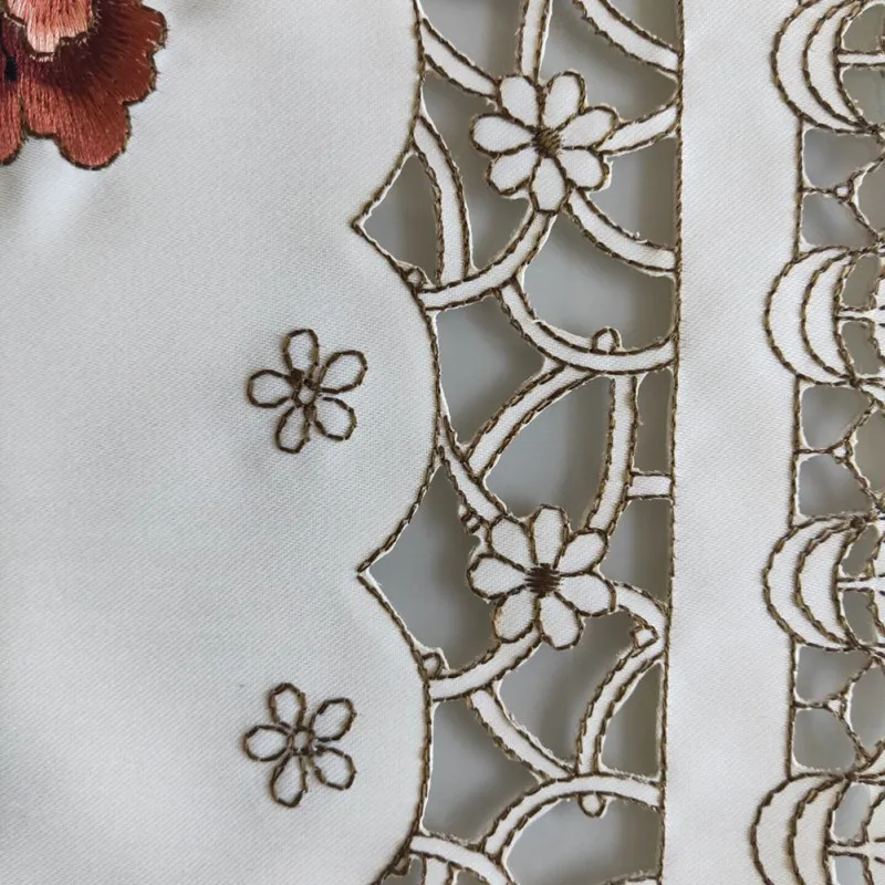 Винтажная вышитая ткань прямоугольная Свадебная скатерть для вечеринки банкета мероприятия украшение дома скатерть