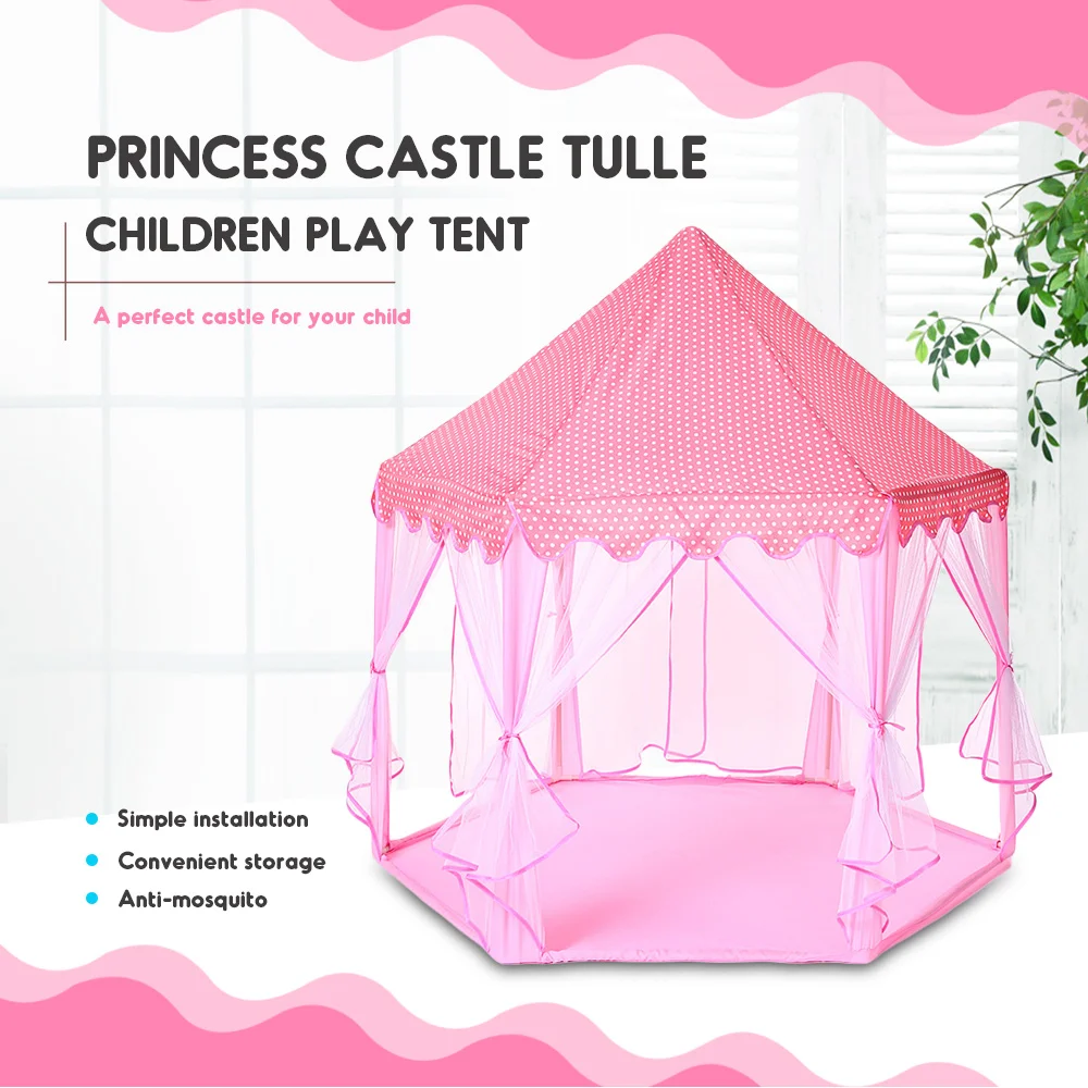 Large Princess Play Tent Castle Tulle Children Game House