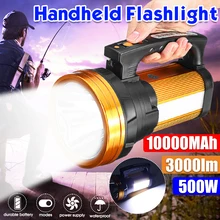 500 Вт супер яркий наружный портативный USB Перезаряжаемый фонарик, фонарь, прожектор, многофункциональные длинные стрелы, охотничий фонарь