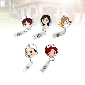 

5PCS Durable Adorable Portable Creative Cartoon Doctor Badge Clip Card Clamp for Doctor