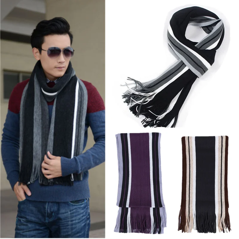 Лидер продаж 2020 базовый Мужской осенне-зимний теплый толстый длинный полосатый