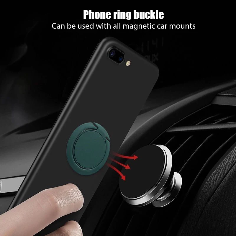 mobile phone stand for desk Ultra-Thin Round Phone Finger Ring Holder For iPhone Samsung Magnetic Car Holder Colorful Smartphone Bracket Phone Desk Stand iphone stand