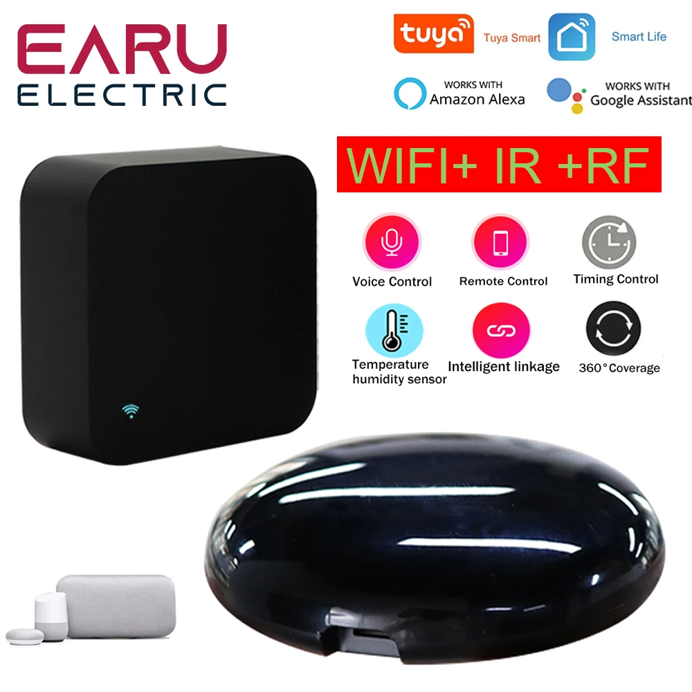 wifi tuya inteligente universal controle remoto para ar condicionado tv com sensor de umidade temperatura por alexa google casa