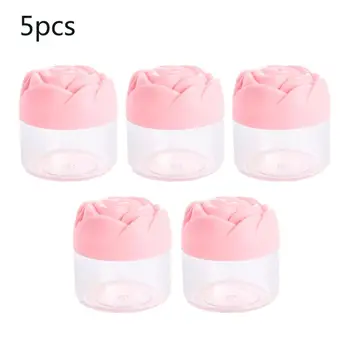 

5Pcs 20g Clear Small Cream Jar with Rose Pattern Lid Empty Bottles Cosmetics Lotion Container Refillable Storage Pot Box
