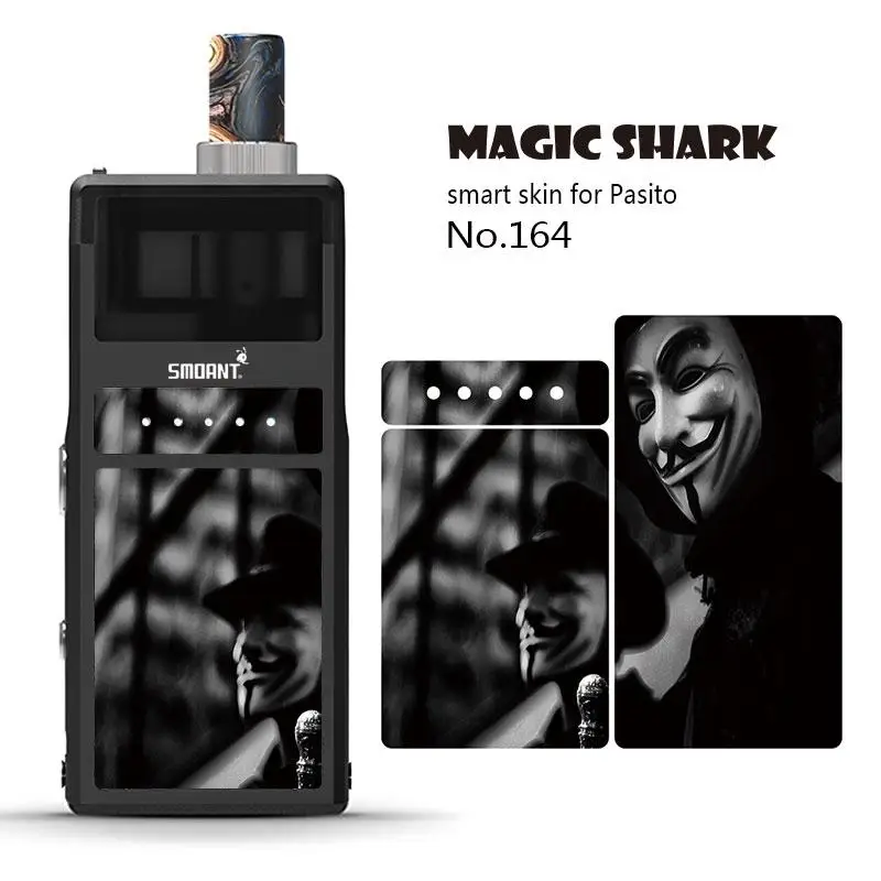 Magic Shark V-Vendetta Julie Snake Skull американский флаг ПВХ стерео мягкая наклейка для Pasito Пленка чехол для Smoant Pasito 149-169 - Цвет: 164