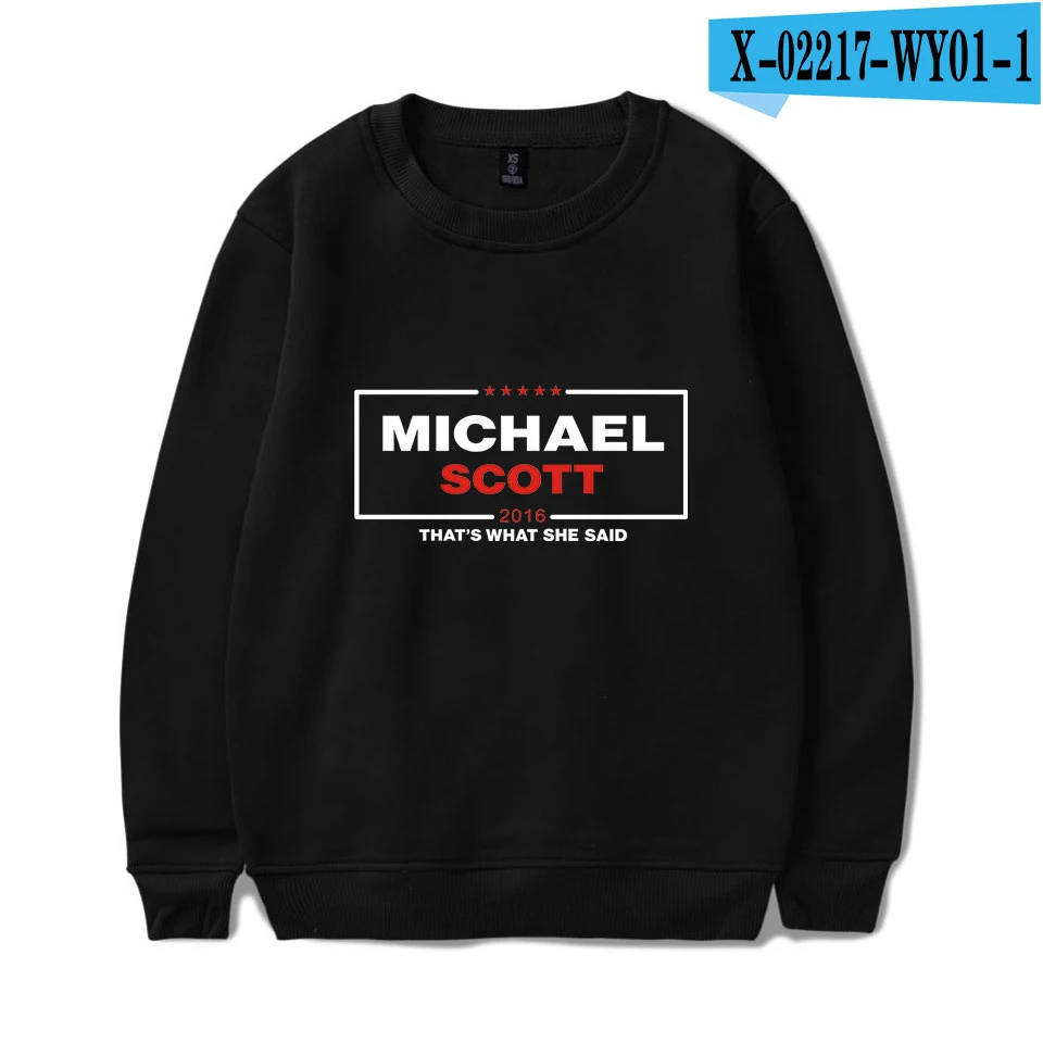 Офис ТВ шоу даундер Миффлин Мужской пуловер с длинными рукавами Crewneck осень и зима мужские толстовки удобные оптом - Цвет: Black