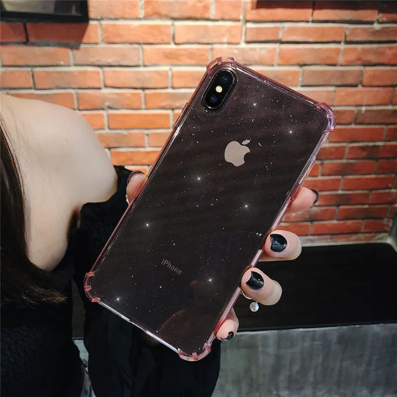 Блестящий чехол для телефона Gypsophila iPhone XR XS Max X 8 7 Plus 6 6S прозрачный мягкий