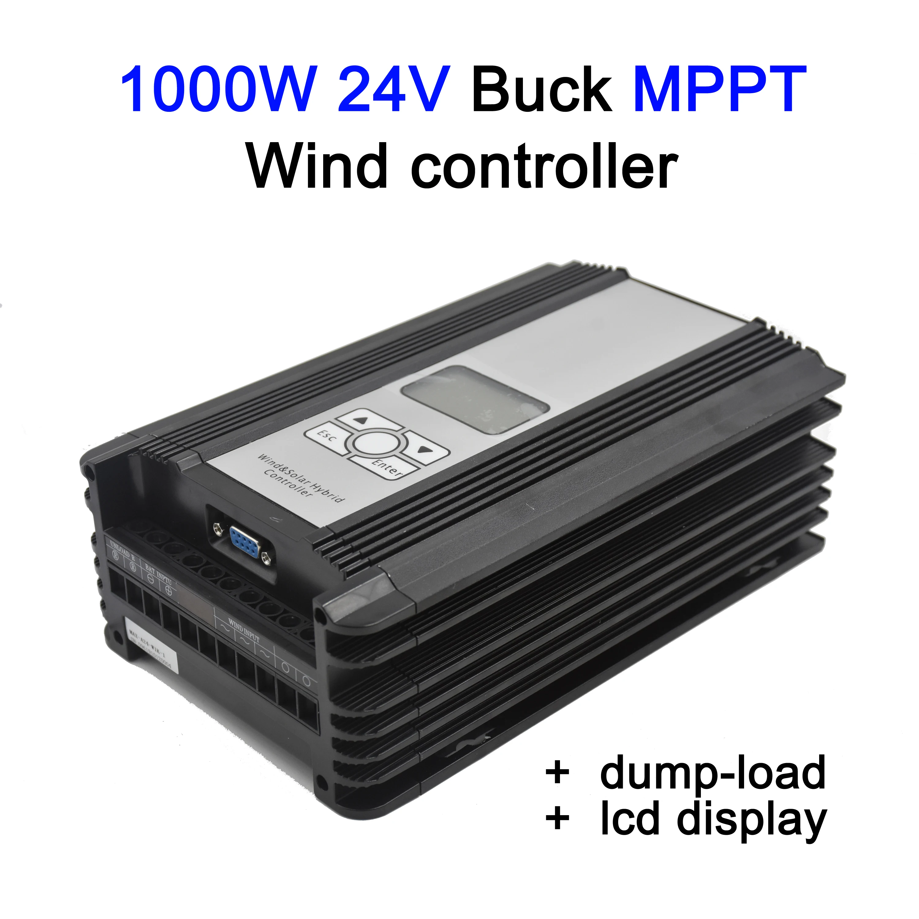 1000W 24V 바람 MPPT (벅 모델) LCD 디스플레이 + 덤프 부하 충전기 컨트롤러
