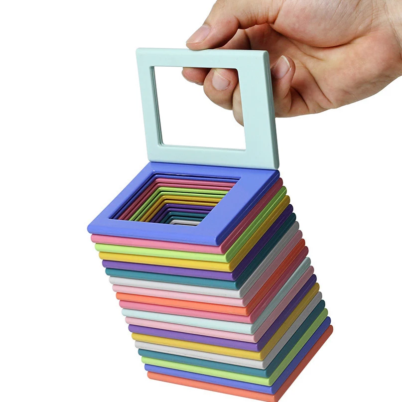 DIY фоторамка Магнитная строительные блоки Фоторамки Детские фоторамки головоломка игрушка Gif случайная комбинация фоторамка