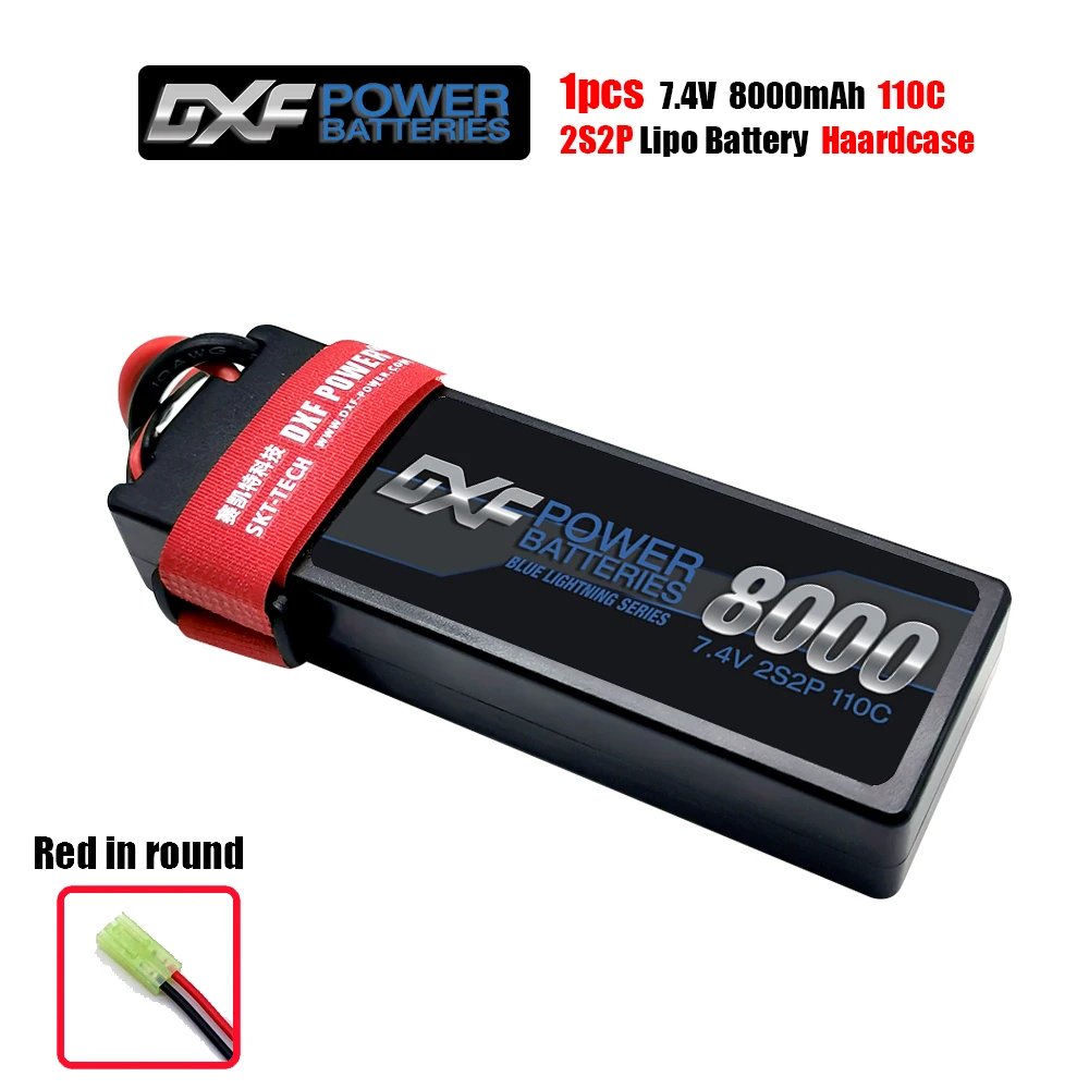 1PCS8000HARDRED DXF 7,4 V 110C 8000mAh Lipo батарея 2S2P RC Lipo батарея с Dean/T XT60 XT90 Разъем для RC модель автомобиля Лодка Грузовик 1/8 RC автомобиль - Цвет: 1PCS8000HARDRED