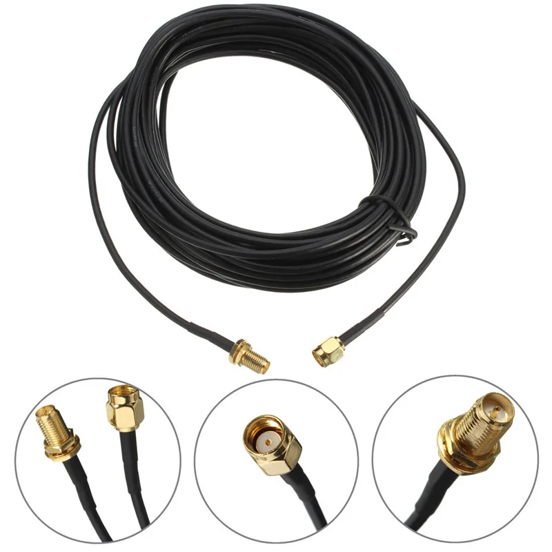 Dlenp 9 м RP-SMA мужчин и женщин Джек Wifi антенна свинцовый Удлинительный кабель жила провод позолоченный высокое качество