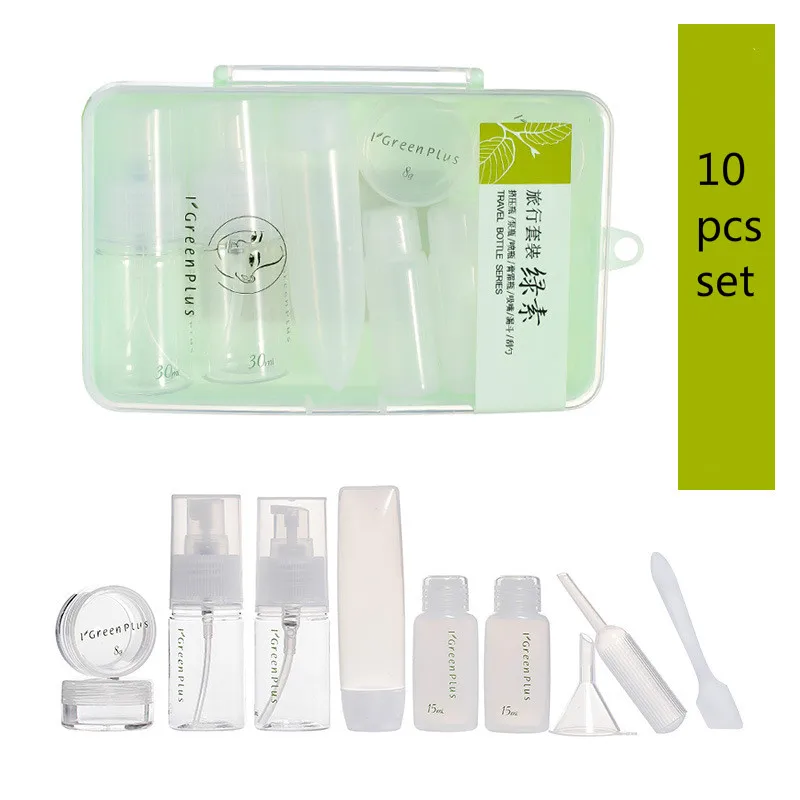 

New 10pcs/Set Travel Mini Makeup Cosmetic Face Cream Pot Bottles Plastic Transparent Empty Eyeshadow Make Up Container Bottle