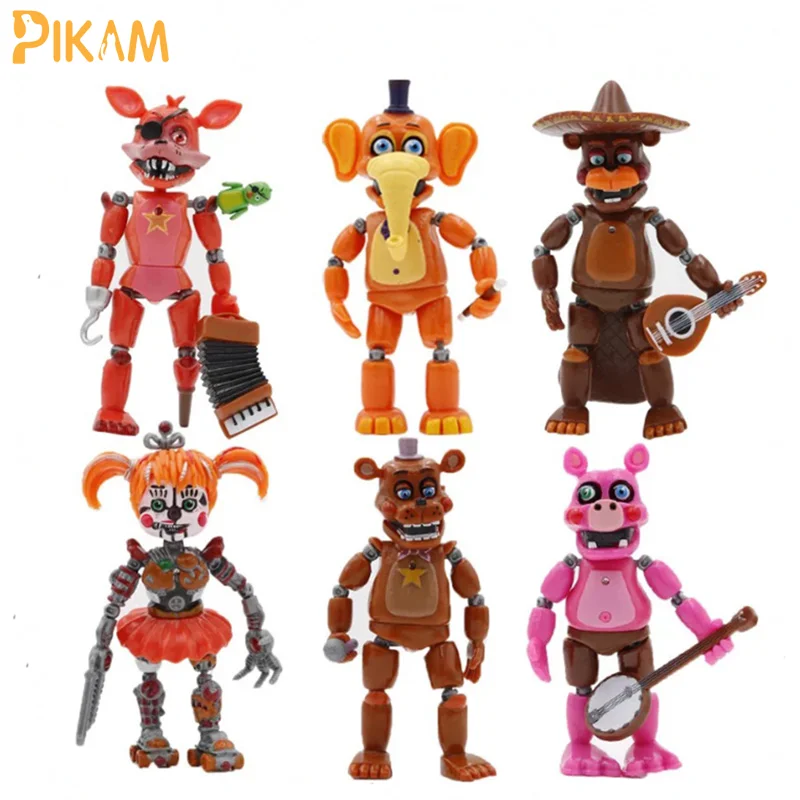 Игрушечный медведь FNAF Five Nights Midnight игрушечный симулятор пиццерии Ver Foxy Chica Lighte с