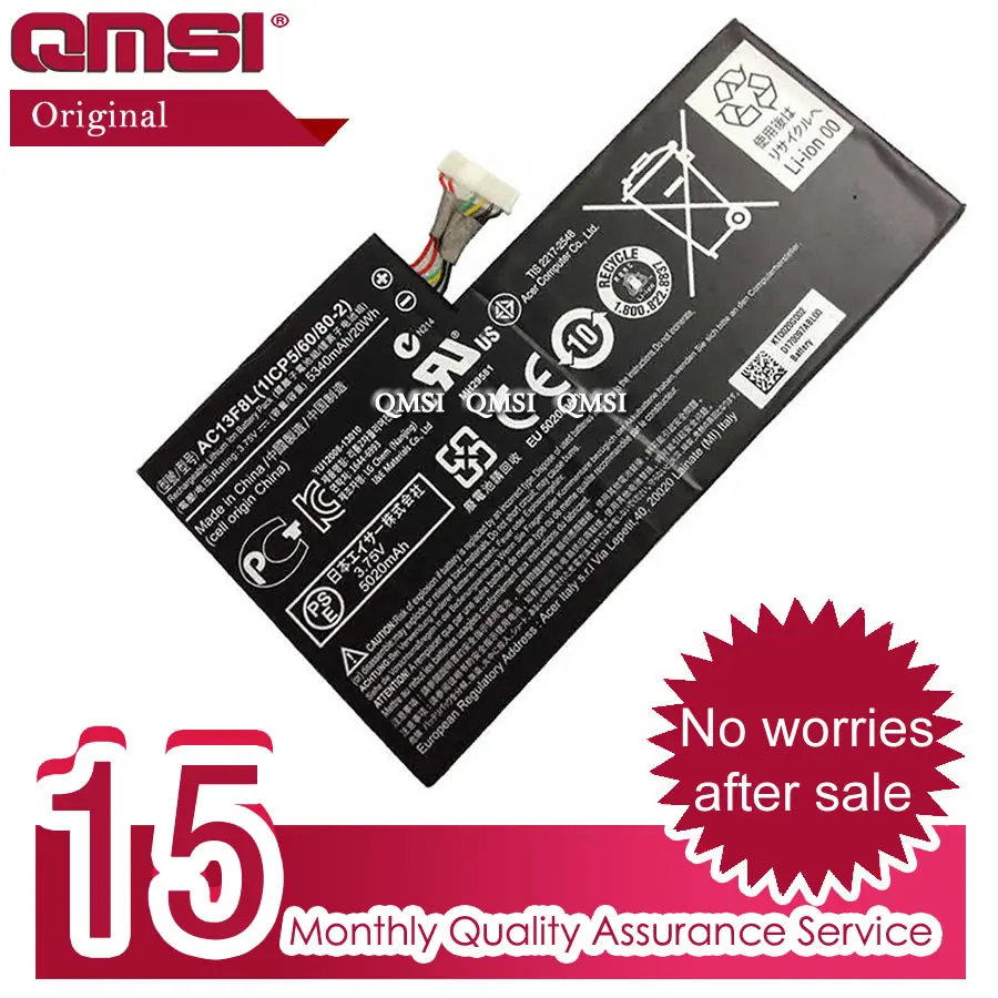 QMSI 3 75 V 20WH оригинальный AC13F8L AC13F3L Батарея относится к ACER Tab A1 A1-810 планшет Iconia W4-820