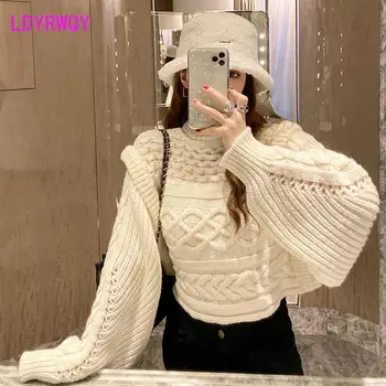 

2019 New Thicken Pullover Sweater Long Sleeve Half Turtleneck Women Winter Office Lady Computer Knitted Regular
