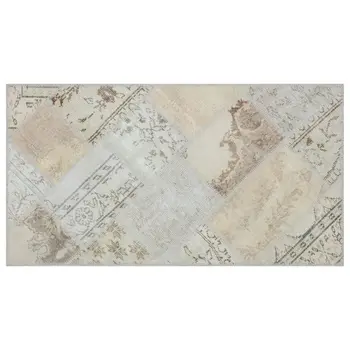 

Handmade Beige Vintage Overdyed Patchwork Area Rug 080x150 Cm-2'7''X4'11''