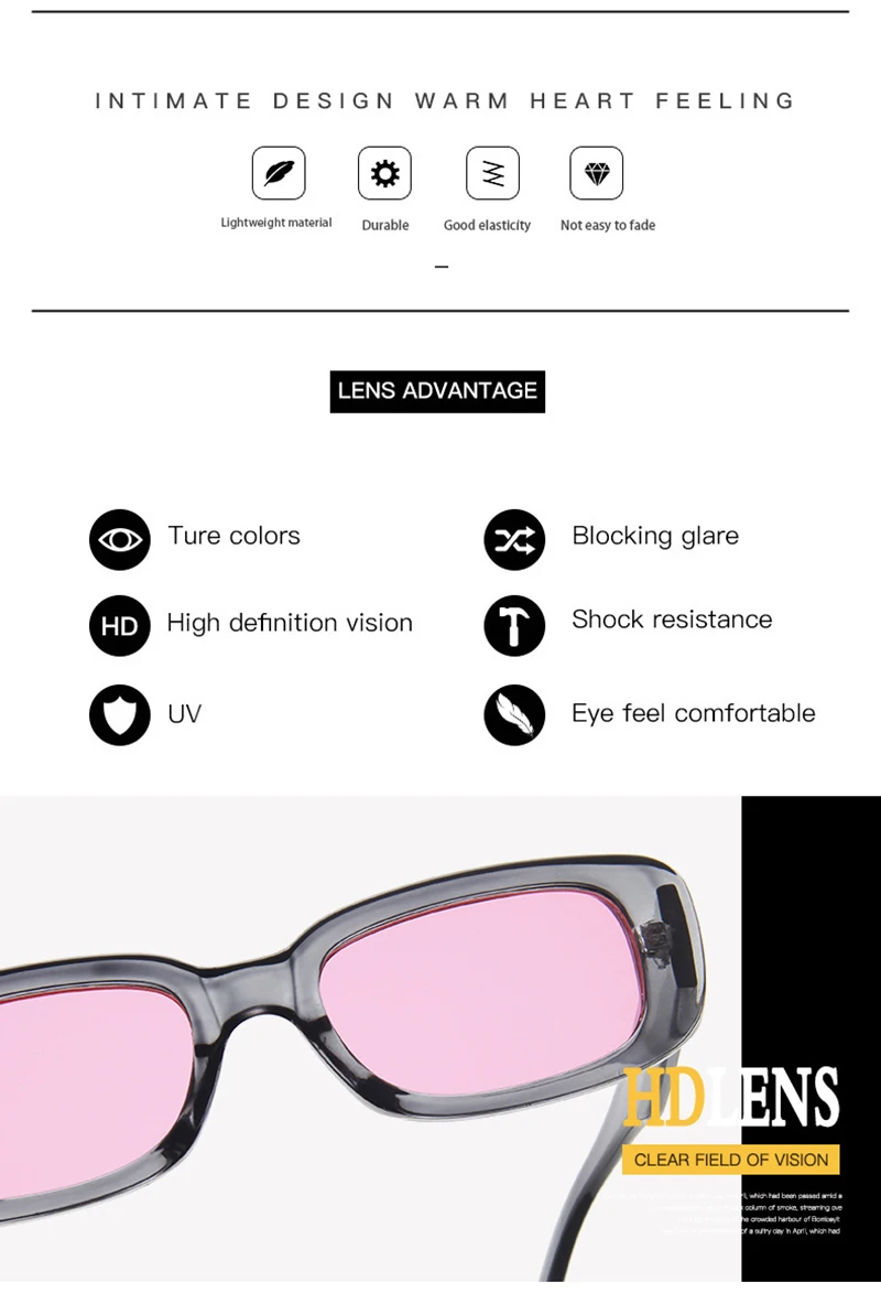 HOOBAN New Fashion Women Sunglasses Vintage Rectangle Plastic Female Sun Glasses Retro Square Sunglass UV400 guess sunglasses