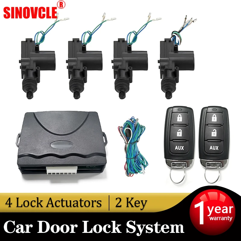 Car Lock Door Remote Control Keyless Entry System Locking Kit with 4