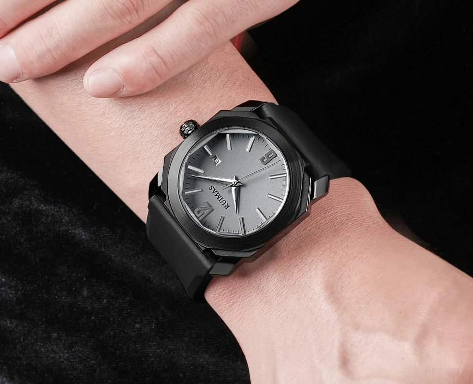 RUIMAS часы Топ люксовый бренд мужские модные простые Силиконовые кварцевые часы мужские s повседневные спортивные водонепроницаемые наручные часы с датой мужские часы