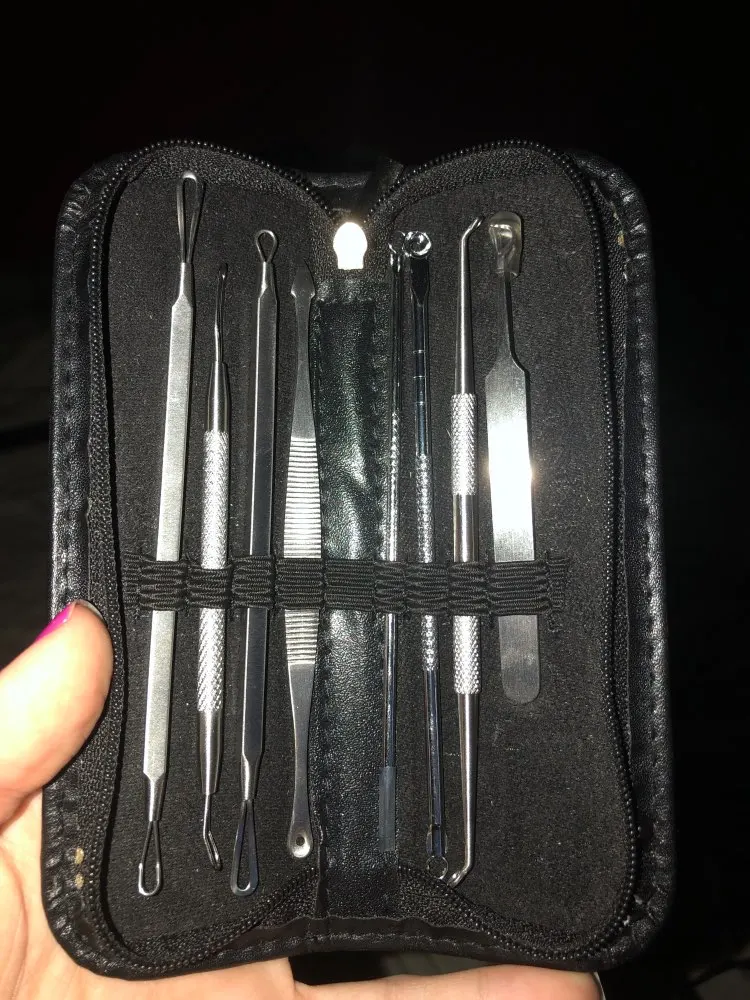 Stainless Steel Acne Extractor Blackhead Remover Needles Acne Pimple Blemish Treatments Face Skin Care Sets Beauty Tool blackhead remover acne remover