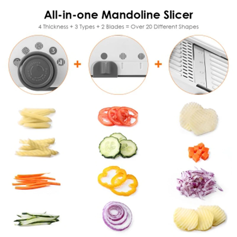  Manual Vegetable Slicer Mandoline Cutter Grater Fruit Chooper Julienne Potato Carrot Onion Kitchen  - 33000197370