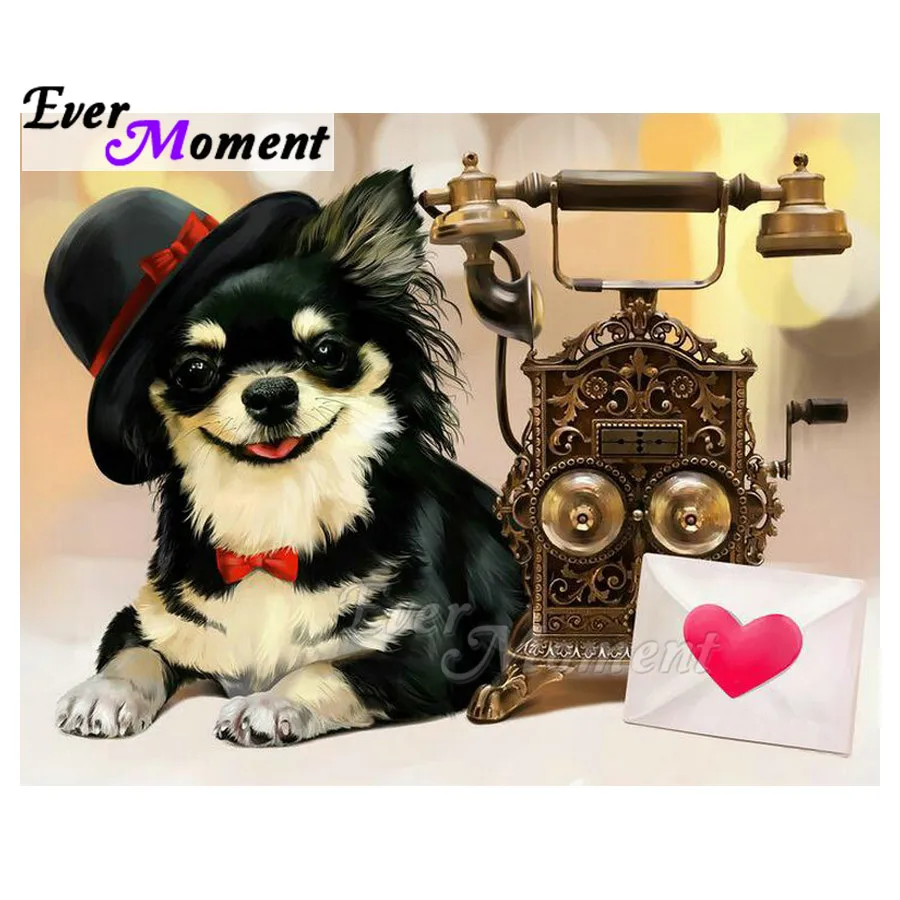 

Ever Moment Diamond Painting Dog Telephone Heart Envelope Picture Of Rhinestone 5D DIY Mosaic Diamond Embroidery ASF1770