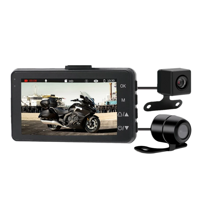 3 дюймов 1080P HD мотоцикл Камера DVR мотор Dash Cam с Специальная двойная трек спереди видеорегистратор с камерой на задней панели мотоцикл электроники KYMT18