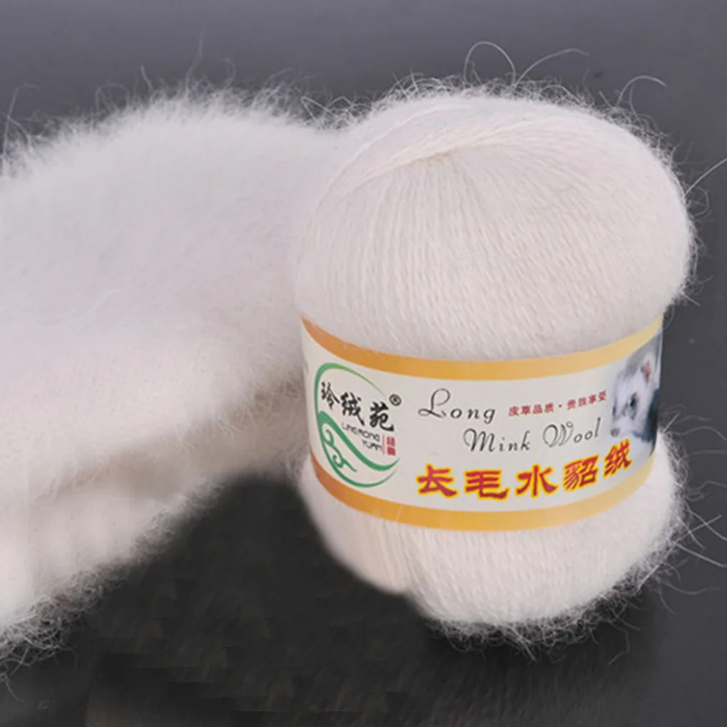 

50g High Quality Winter Long Plush Mink Yarn Soft Hand Knitting Thread For Sweater Scarf Warm Home Sewing Supply Yarn