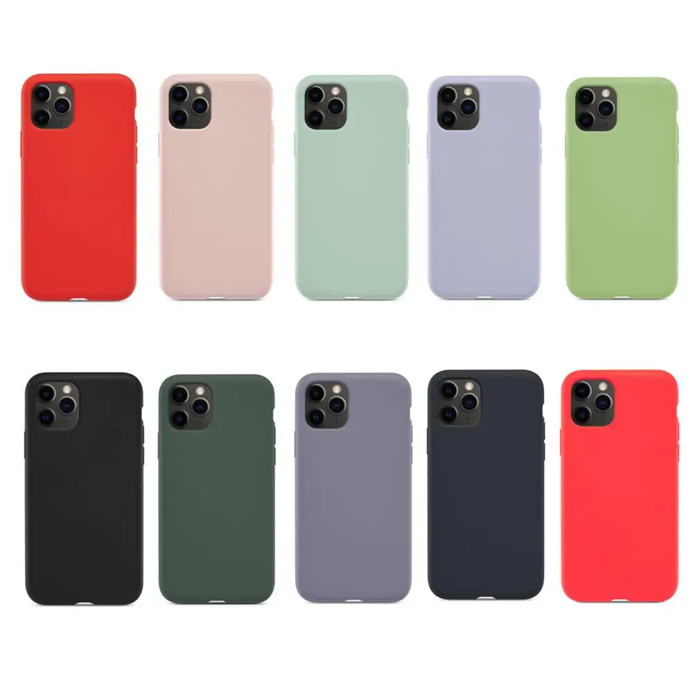 Жидкий силиконовый чехол для Apple iPhone 11 Pro 6s 6 7 8 Plus X XR XS MAX SE 2020|Бамперы| |