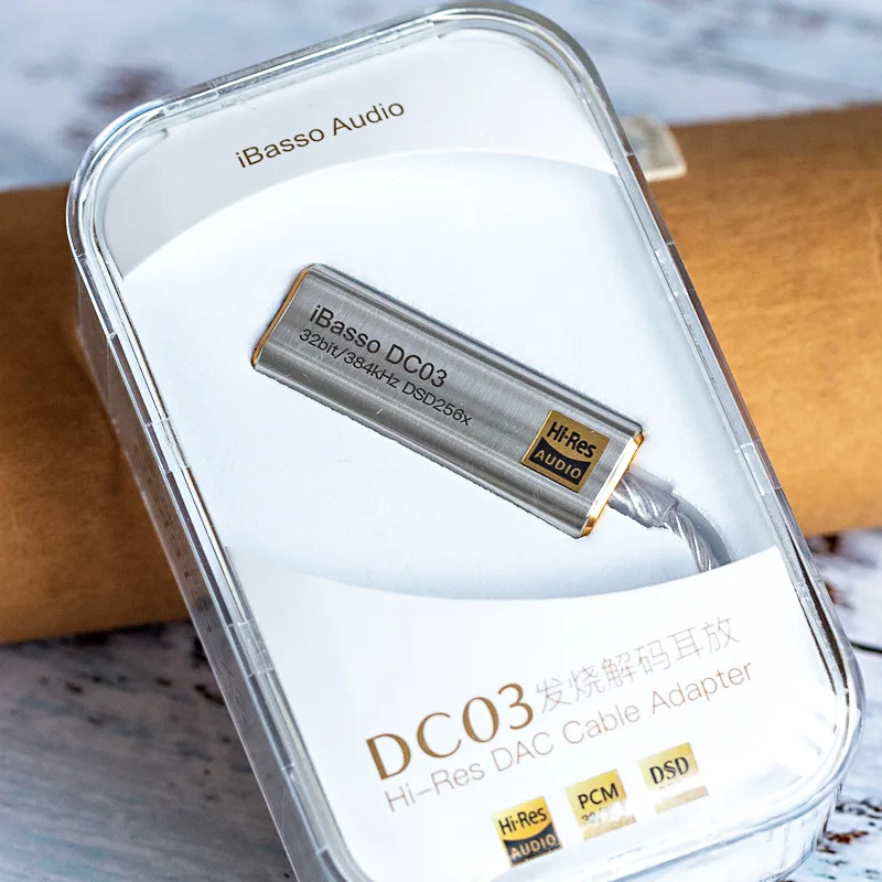 New iBasso DC03 HiFi Decoding Headphone Amplifier Type C Dual DAC 3 5mm silver and black color