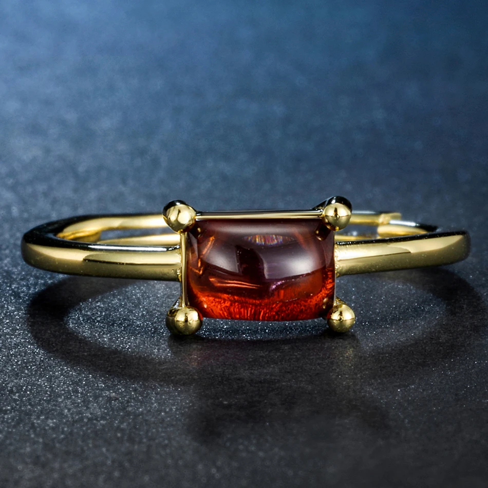 ALLNOEL 925 Sterling Silver 100%  Mozambic Garnet Stone Rings Jewelry Gift For Women  Luxury Fine Jewellry Wedding Jewelry NEW (7)