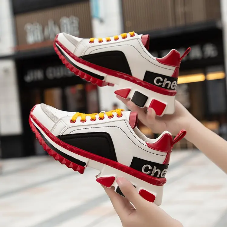 

Cross Straps Sneakers Women Trendy Chunky Dad Shoe Laces Platform Shoes Colorful Matching Sneakers Tenis Basket Chaussures