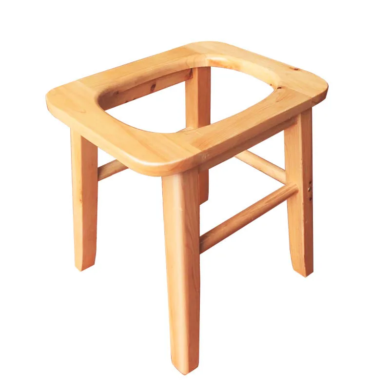 

Potty Chair Pregnant Women Elderly Solid Wood Pedestal Pan Toilet Stool Squatting Mobile Toilet Reinforced Anti-slip Household