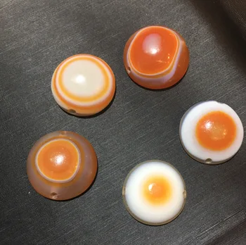 

Just for One Treasure Magic Power LKbrother High Energy Power Tibetan Oily Agate Colorful Coin Shape Goat Eye dZi Bead Amulet