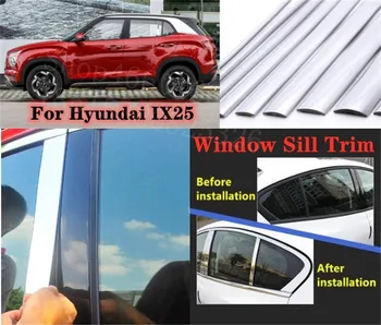 

Puou high-quality Car Full Window Pillar Trim Cover Stainless Steel Chrome Decoration For Hyundai IX25 2014-2016 Car Styling