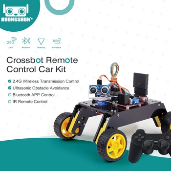 

KUONGSHUN Remote Control Smart Robot Car 4WD Chassis Kit with Ultrasonic Module,Remote for Arduino UNO R3 DIY Kit