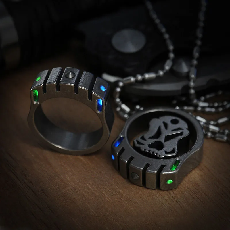 25 year light emitting defense ring titanium alloy ring EDC tritium