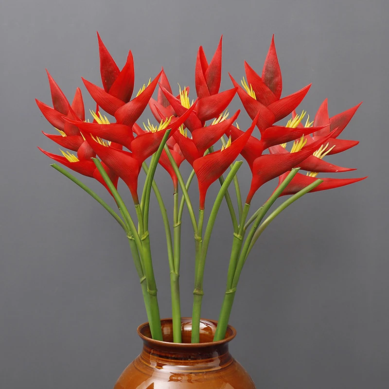 86/91Cm Pavone Strelitzia Reginae Aiton Fiore Artificiale Decorazione Della Casa Negozio Layout Regalo Per Feste Rosso Arancione Rosa Viola
