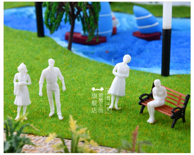 100 шт 1/100 шкала белая модель люди пластиковые Неокрашенные фигуры для DIY архитектура поезд макет