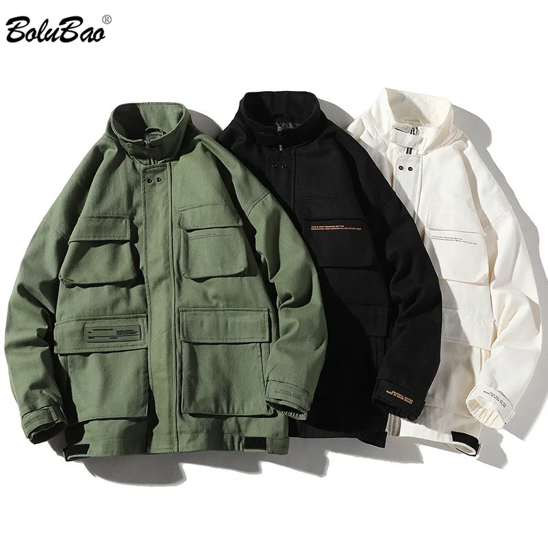 

BOLUBAO Brand Men's Jackets Fashion Solid Color Trend Jacket Male Casual High Quality Multi Pocket Warm Cargo Jackets Coat Men