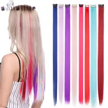 S-noilite 22 дюйма, радужные цвета, на заколках, цельные волосы для наращивания, прямые Длинные Синтетические термостойкие волосы