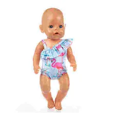 Кукла одежда новорожденный ребенок подходит 18 дюймов 43 см кукла чистый цвет Радужный пояс Фламинго Купальник костюм аксессуары для ребенка подарок