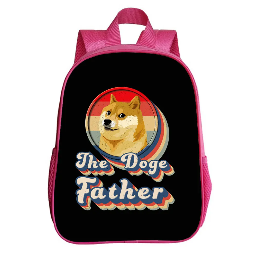 Dogecoin backpack school bag student school bag kid cartoon backpack unisex travel backpack kindergarten school bag 12 Inches