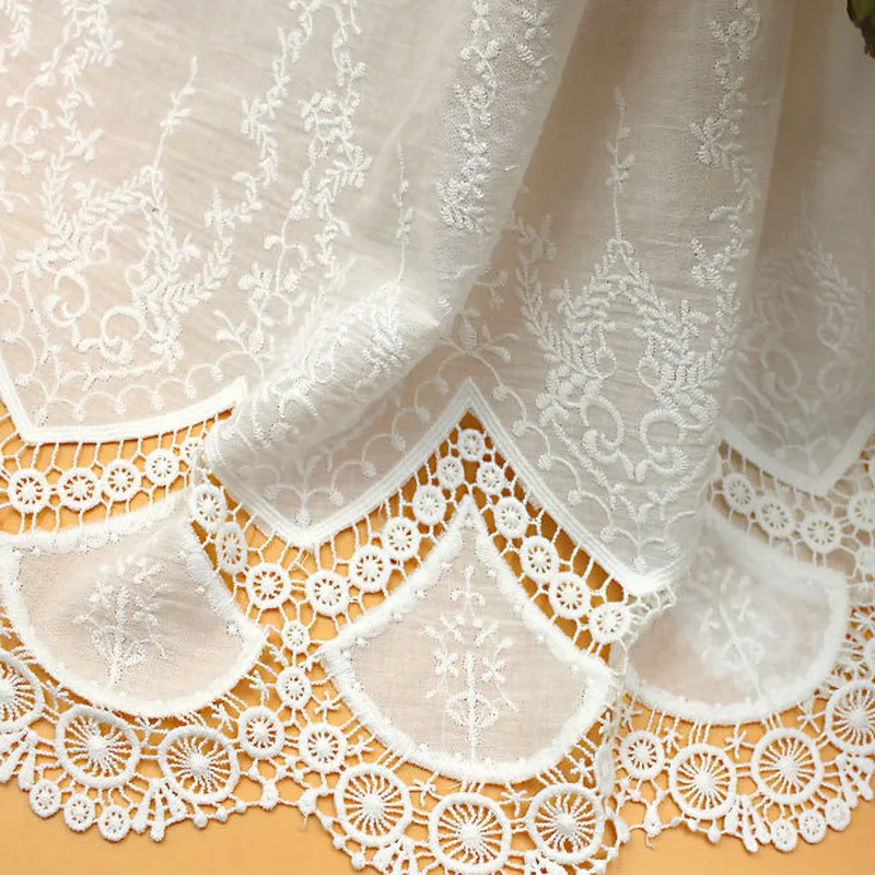 

Cotton Lace Rendas Aviamentos Wedding Dress Trim Costura Diy Tecido Jacquard Embroidered Fabric Decoration Sewing Accessories