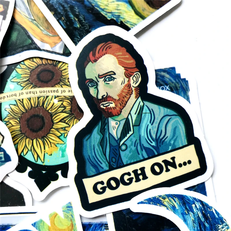 Details about   40PCS Vincent Willem Van Gogh Stickers Art Painter Painting Sunflower Sti huBBC 
