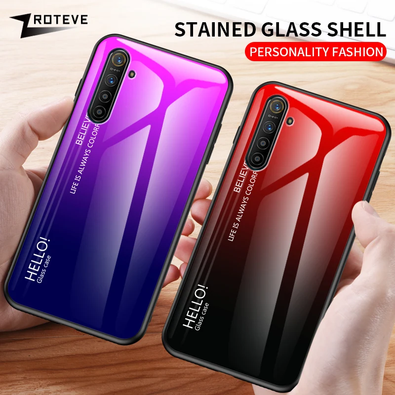 ZROTEVE чехол для OPPO Realme 5 3 X2 Pro Чехол Mirro стеклянная задняя крышка 2 1 закаленное