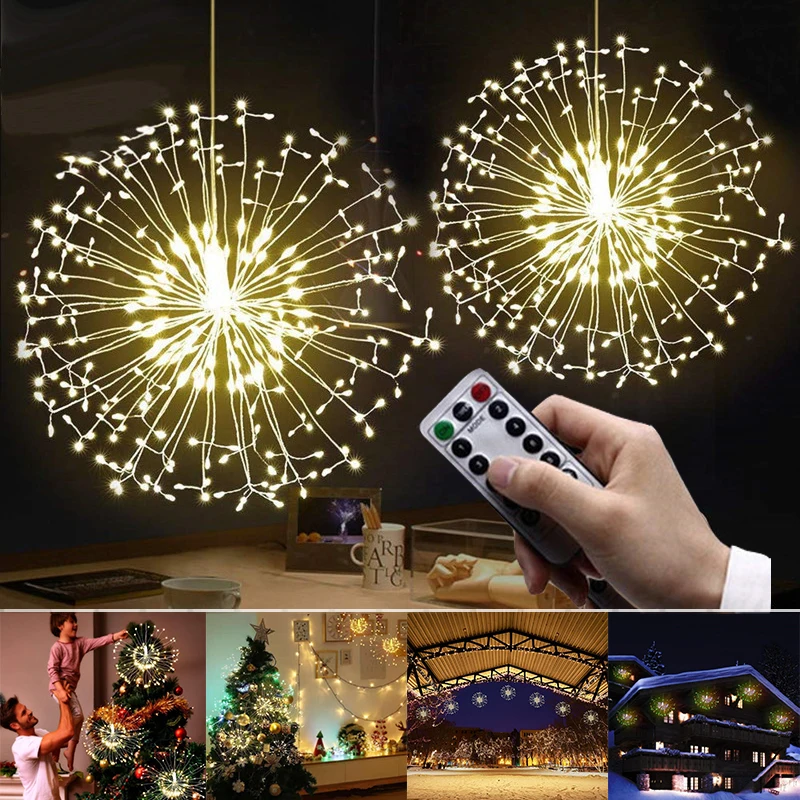 

Festival Hanging Led String Lights Waterproof Warm White 100-200 Leds DIY Firework Copper Wire Christmas Wedding Party Light
