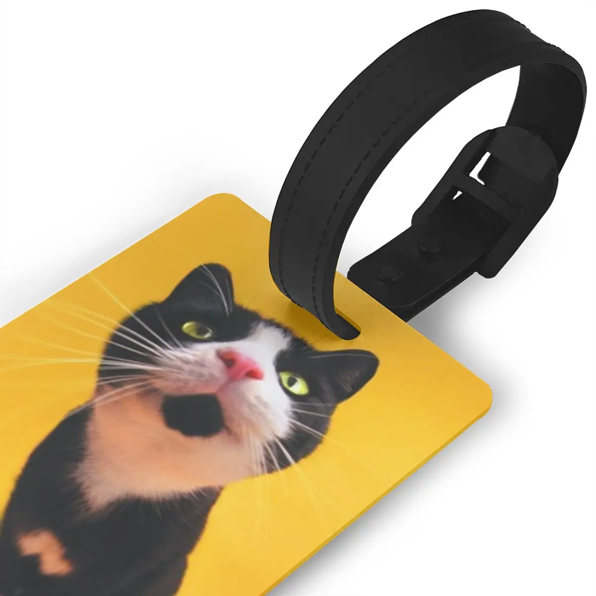 NOISYDESIGNS ПВХ Багаж багажная бирка животные кошка печать желтый чемодан идентификационный адрес Имя этикетки Прямая поставка